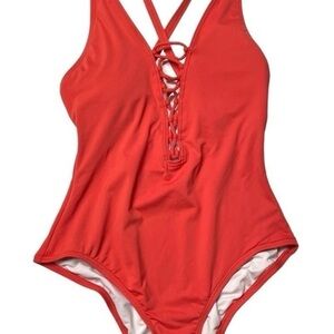 Michael Kors Red and White Bikini